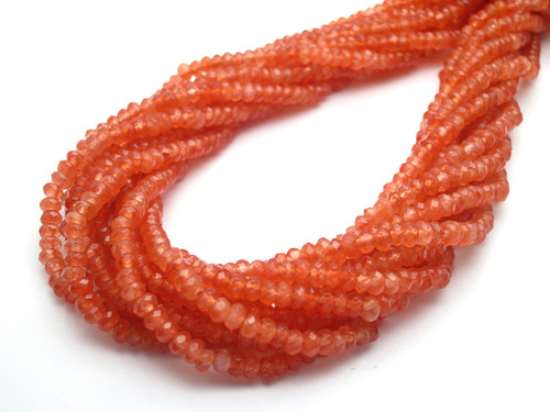 4mm Apricot Jade Faceted Rondelle Beads 15.5" dyed [sc1c59]