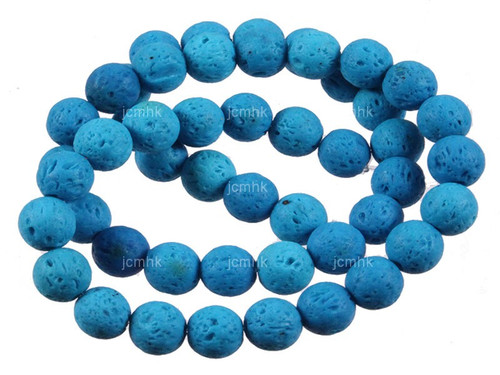 4mm Volcano Turquoise Lava Round Beads 15.5" dyed [4kt]