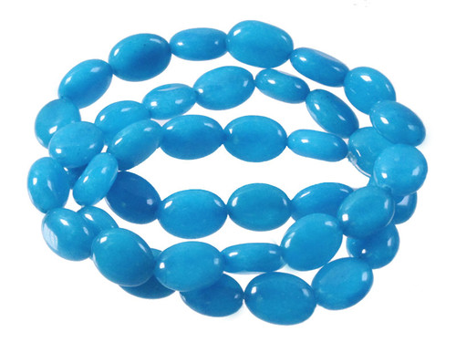 8x10mm Turquoise Jade Oval Beads 15.5" dyed [wa255]