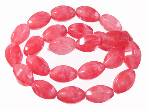 10x15mm Cherry Quartz Oval Rope Beads 15.5" synthetic [wa260]