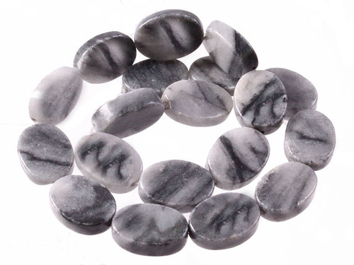 15x20mm Zebra Jasper Oval Beads 15.5" natural [wa293]