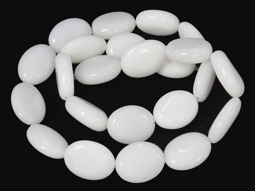 13x18mm Snow Jade Oval Beads 15.5" natural [wa298]