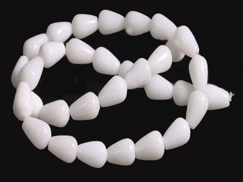 8x12mm Snow Jade Teardrop Beads 15.5" natural [wa133]