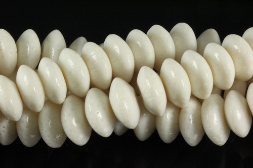 18mm White Sponge Coral Rondelle Beads 15.5" natural [k3s18]