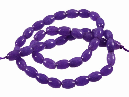 6x9mm Purple Jade Rice Beads 15.5" dyed [wa212]