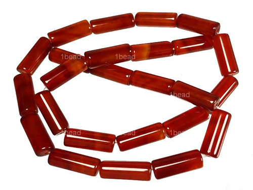 6x15mm Carnelian Tube Beads 15.5" heated [a116a]