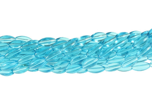 6x12mm Aquamarine Rice Beads 26pcs synthetic [u30a34]