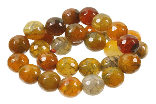 12mm Yellow Fire Agate Faceted Round Beads 15.5" dyed [c12f17y]