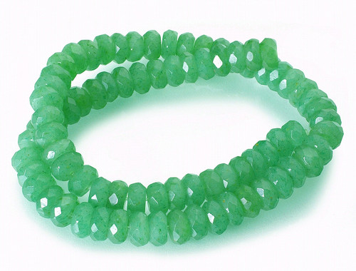 6mm Green Jade Faceted Rondelle Beads 15.5" dyed [sc2b77]