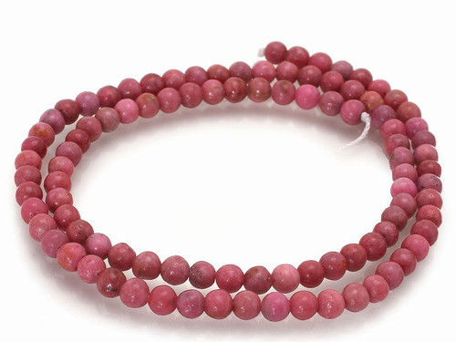 4mm Pink Rhodonite Round Beads 15.5" natural [4r15]