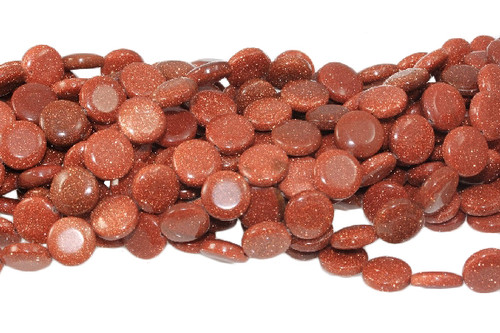 12mm Goldstone Coin Beads 15.5" synthetic [s4b96-12]