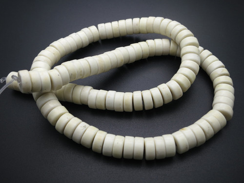 8mm White Turquoise Heishi Beads 15.5" stabilized [t3w8h]