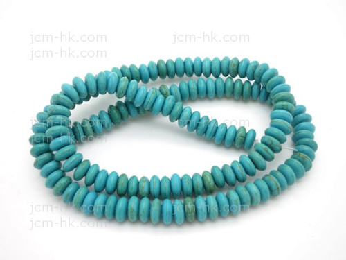 6mm Green Turquoise Rondelle Beads 15.5" stabilized [tg32]