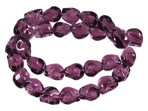 12mm Amethyst Skull Beads 15.5" synthetic [u91a6]