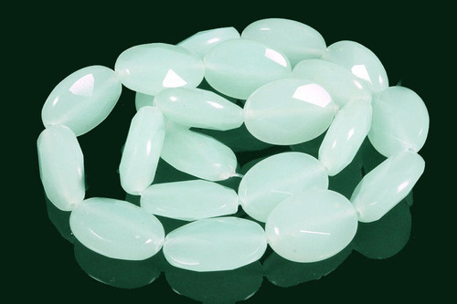 13x18mm Larimar Faceted Oval Beads 15.5" synthetic [w446]