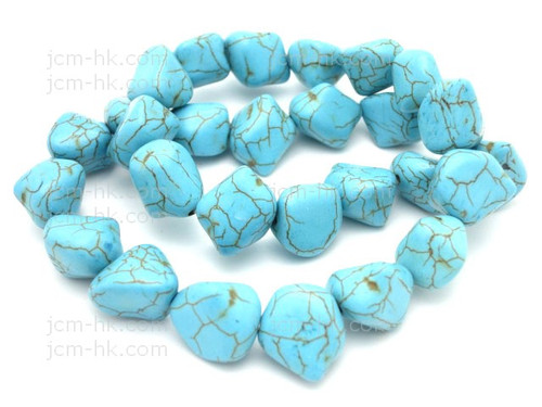 12-16mm Turquoise Nugget 15.5" [t9b16c]