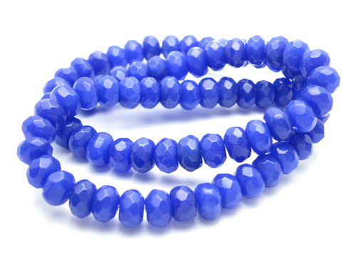 8mm Lapis Jade Faceted Rondelle Beads 15.5" dyed [sc3b74]