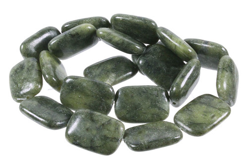 15x20mm Nephrite Jade Puff Rectangle Beads 15.5" natural [s8a18-15]
