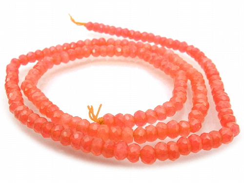 6mm Apricot Jade Faceted Rondelle Beads 15.5" dyed [sc2c59]