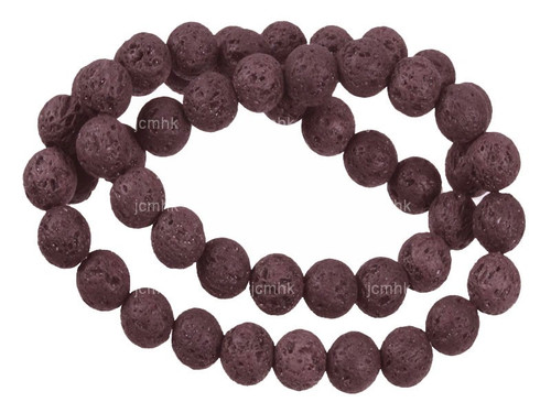 4mm Volcano Coffee Lava Round Beads 15.5" dyed [4kc]