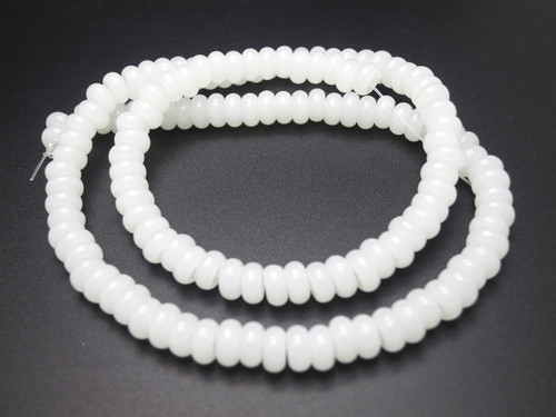 6mm White Quartz Rondelle Beads 15.5" [u93a76]