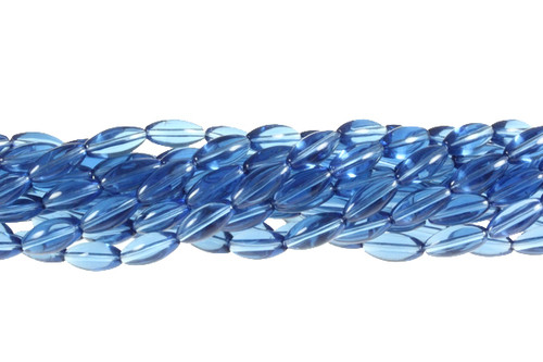 6x12mm Blue Quarz Rice Beads 26pcs synthetic [u30a36]