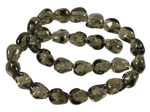 12mm Smoky Topaz Skull Beads 15.5" synthetic [u91a8]