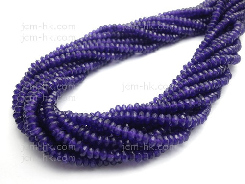 4mm Amethyst Faceted Rondelle Beads 15.5" dyed [h6d11-4]