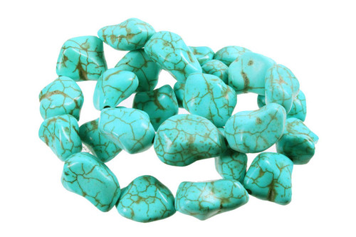 14-16mm Tibetan Turquoise Nugget Beads 15.5" stabilized [t9c16]
