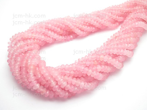 4mm Rose Quartz Faceted Rondelle Beads 15.5" dyed [h6b1-4]