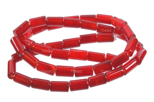 4x8mm Red Agate Tube Beads 15.5" heated [a104b]