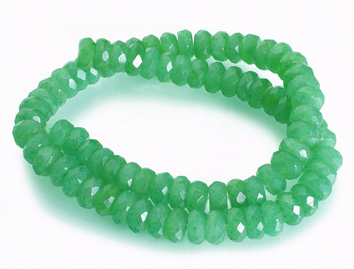 8mm Aventurine Faceted Rondelle Beads 15.5" natural [sc3b2]