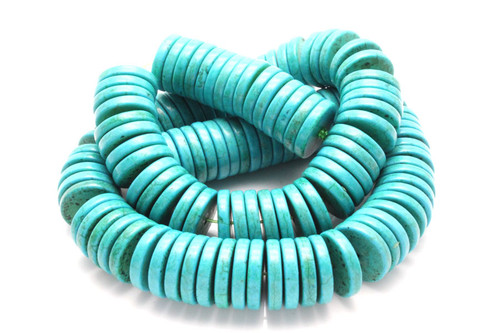 16mm Tibetan Turquoise Heishi Beads 15.5" stabilized [t3c16h]