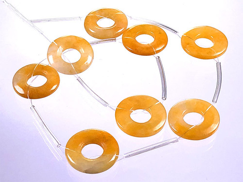 20mm Peach Jade Donut Beads 15.5" natural [s616]