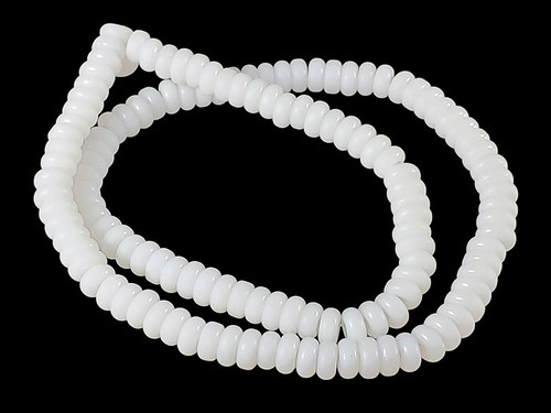 6mm White Obsidian Rondelle Beads 15.5" [u93b98]