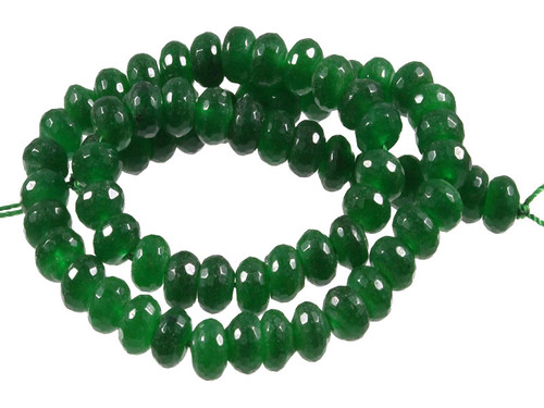 8mm Malachite Jade Faceted Rondelle Beads 15.5" dyed [sc3b77]