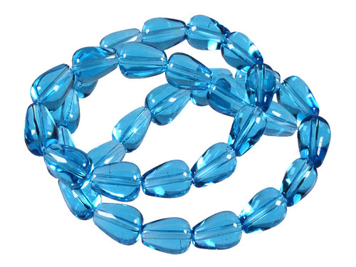 8x12mm Aquamarine Tear Drop Beads 15.5" synthetic [u88a34]