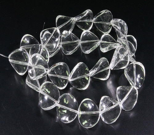 16mm Crystal Twisted Beads 15.5" synthetic [u87a5]
