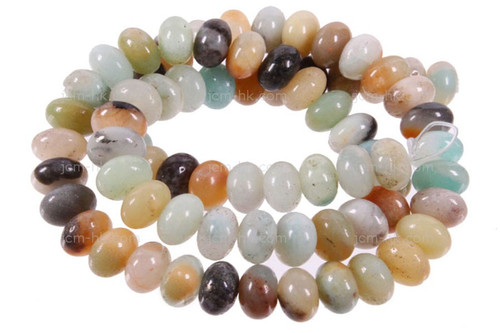 8mm Gold Black Amazonite Rondelle Beads 15.5" natural [h3r36-8]
