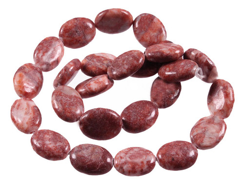 16x20mm Red Moss Agate Oval Beads 15.5" natural [wa128]