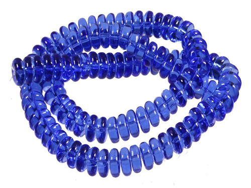 8mm Blue Quartz Rondelle Beads 15.5" synthetic [u90a36]