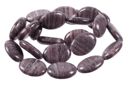 12x16mm Zebra Agate Puff Oval Beads 15.5" natural [s7d43-12]