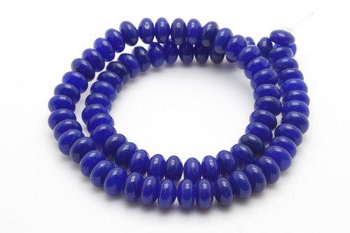 8mm Lapis Jade Rondelle Beads 15.5" dyed [s3b74]