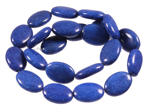 13x18mm Lapis Jade Puff Oval Beads 15.5" natural [s7b74-13]