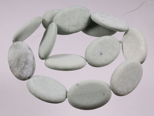 25x40mm China Jade Oval Beads 15.5" natural [wa155]