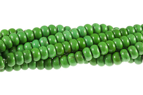 14mm Green Turquoise Rondelle Beads 15.5" stabilized [t3g14a]