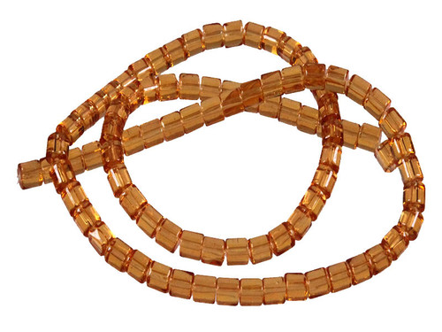 4x4mm Citrine Tube Beads 15.5" synthetic [u77a7]