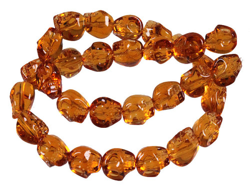 12mm Topaz Skull Beads 15.5" synthetic [u91a7]