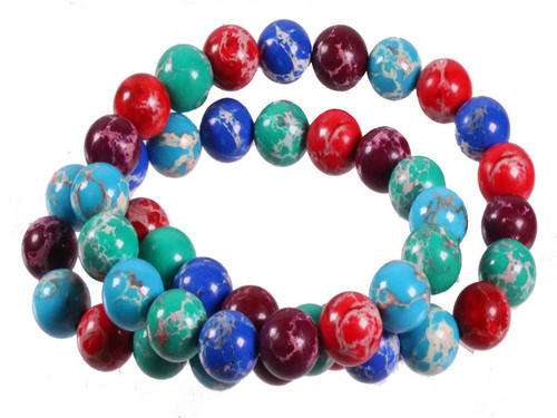 4mm Mix Sea Sediment Round Beads 15.5" dyed [4r55x]