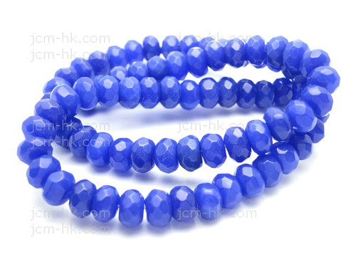 8mm Lapis Jade Faceted Rondelle Beads 15.5" dyed [h6b74-8]